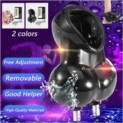 JM Electrical Stimulator Scrotum Bondage Bag Ball Stretcher Electro Shock Set Penis Stimulation Cock Ring Sex Toys For Men BDSM