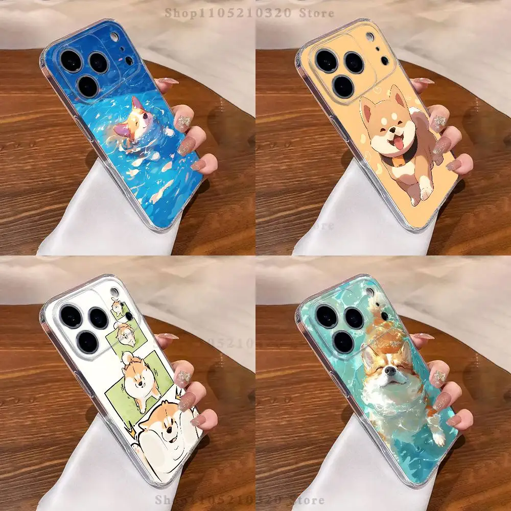 

Cute Corgi puppy Phone Case For iPhone 17,16,15,14,13,12,11 Pro,Max,Plus,XR,Mini,E Clear Full-coverage Soft Cover