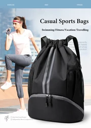 Basketball Bag Bundle Pocket Outdoor Sports Bag Sports Drawstring Backpack Large capacity Fitness Bag with Shoe Compartment