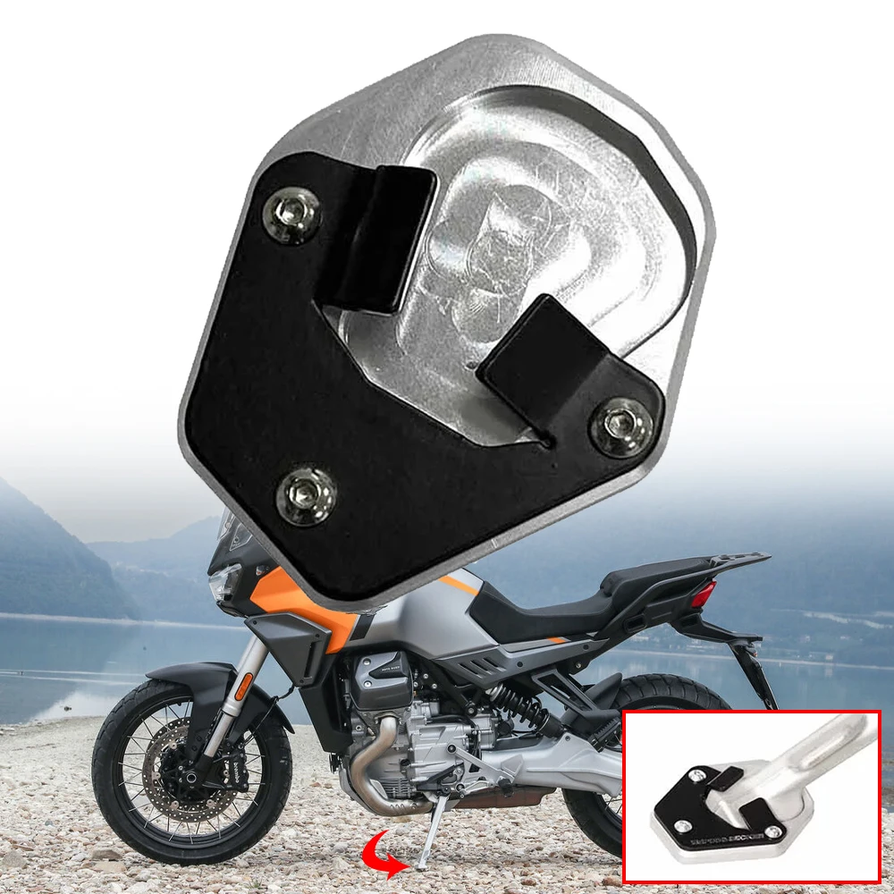 

Support Extension Foot Pad Fit For Moto Guzzi Stelvio 2024 2025 Motorcycle Accessories CNC Side Stand Enlarged Gasket