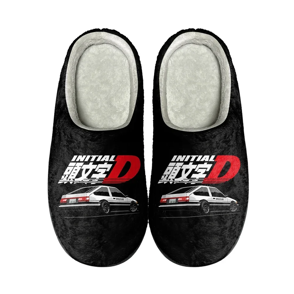 Japanese Anime Initial D Home Cotton Custom Slippers Mens Womens Sandals Plush Rock Band Casual Keep Warm Shoes Thermal Slipper - view 2