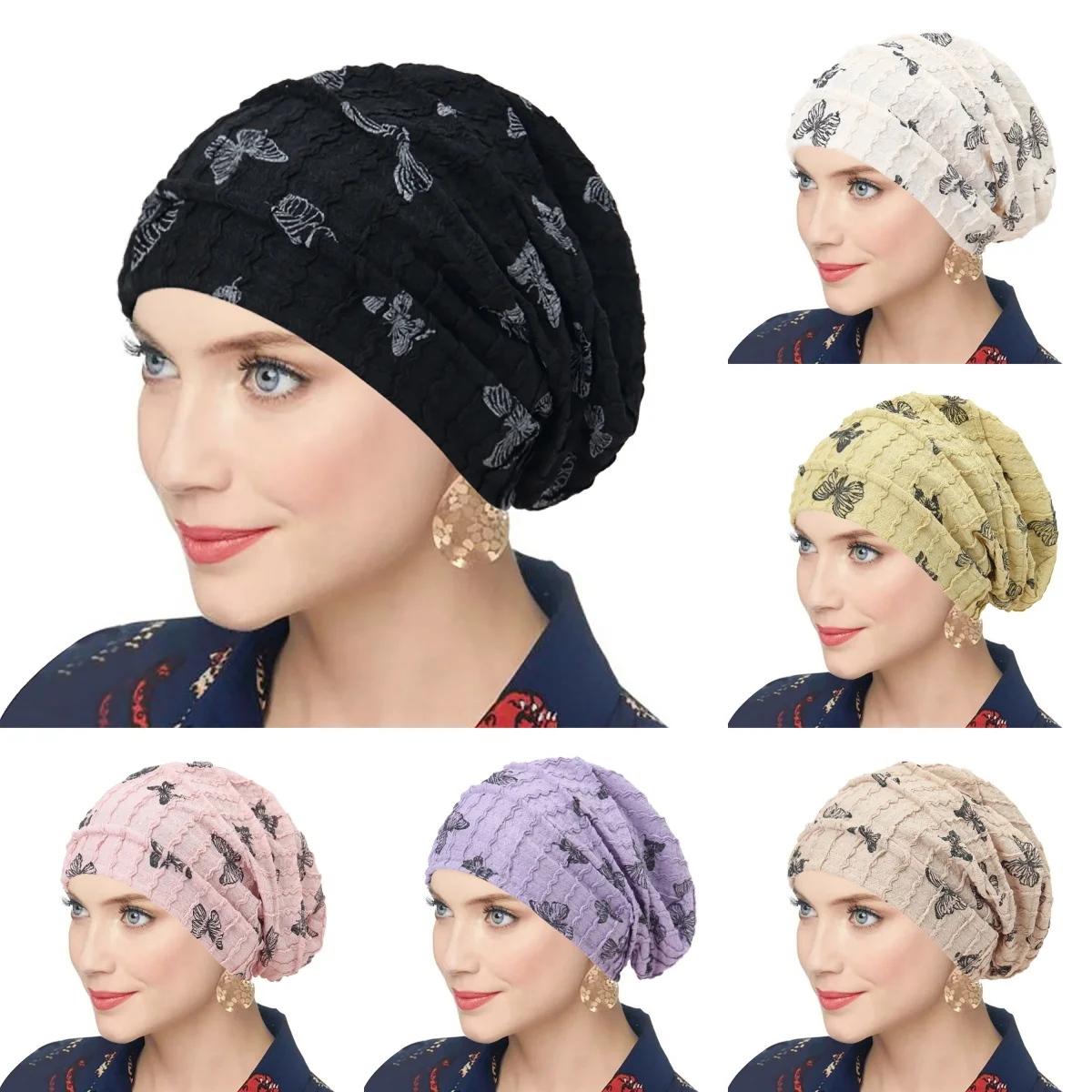 Turbante Moderno con Estampado para Mujer, Gorro Indio, Hiyab Musulmán, Gorro para Pérdida de Cabello, Pañuelo para la Cabeza, Gorro para Quimioterapia, Bandanas, Turbante Mujer