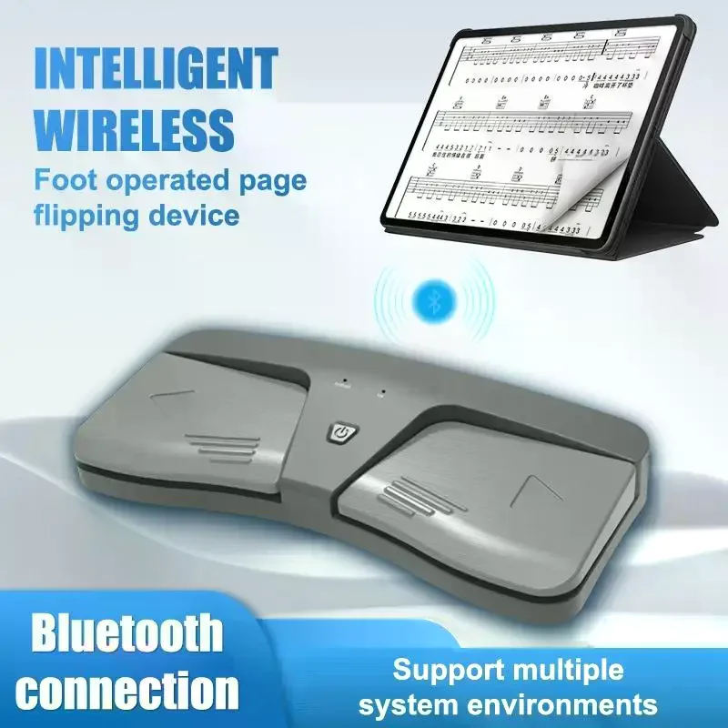 

Беспроводная Bluetooth педаль для переворачивания страниц Интеллектуальная беспроводная педаль для переворачивания страниц BT для электронных книг Фортепиано Гитара Педали для переворачивания музыки