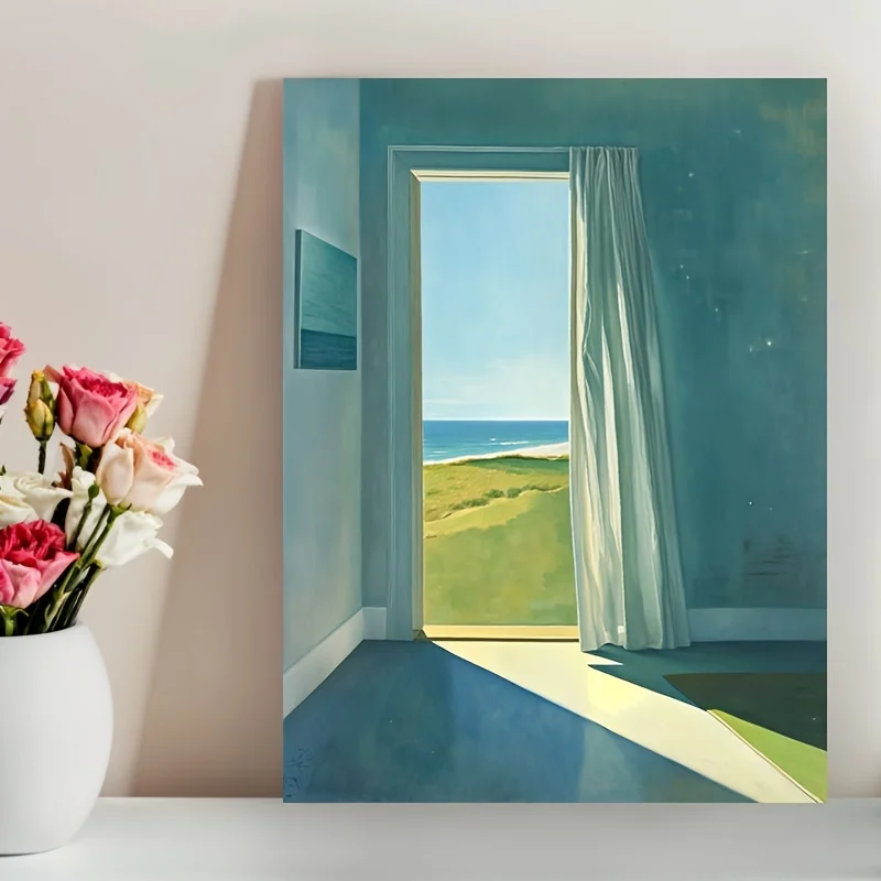 Póster y cuadros rústicos de paisaje marino, pintura en lienzo de paisaje fresco de estilo nórdico, imagen artística de pared para decoración del hogar y sala de estar