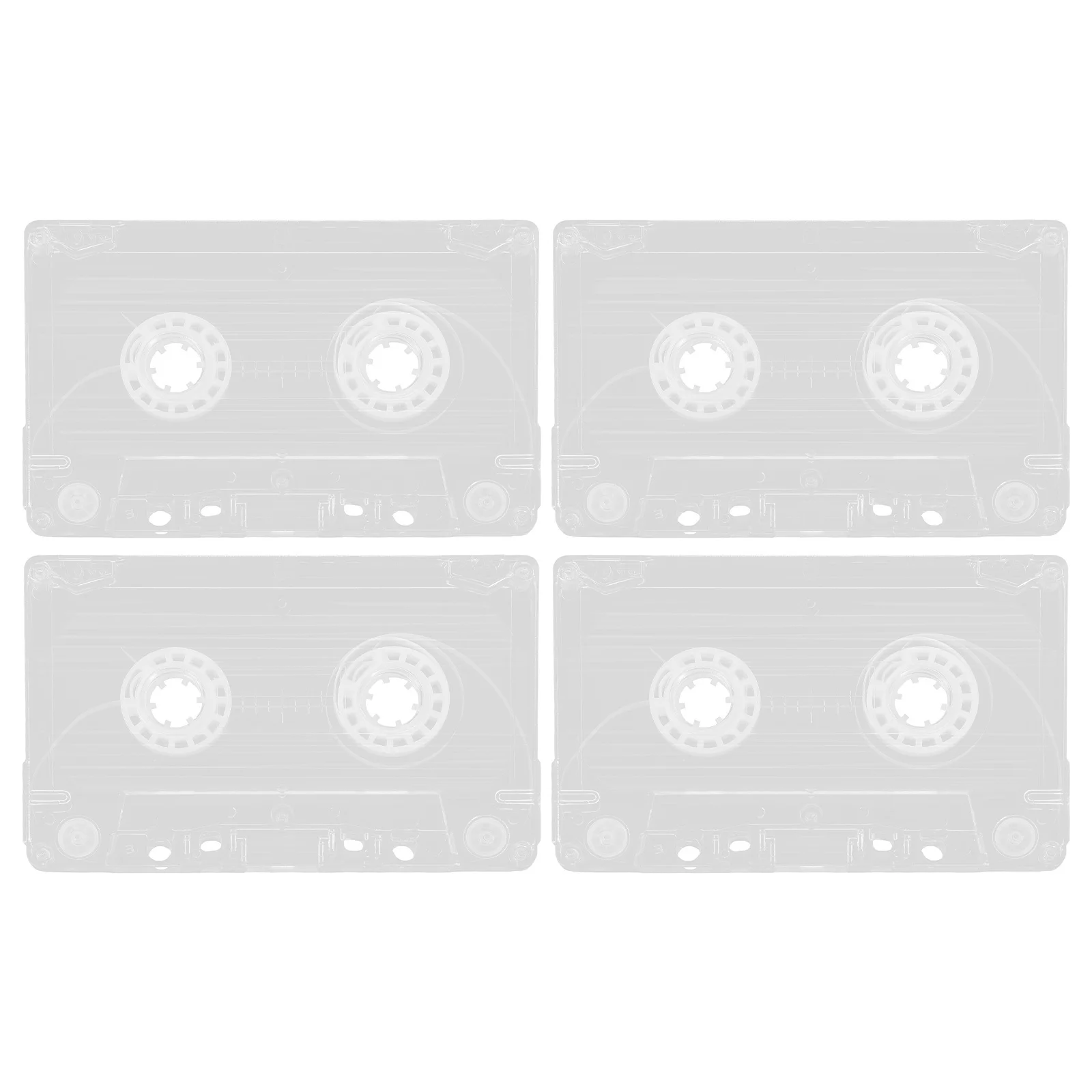 

4pcs Blank Cassette Tape Storage Box Clear Plastic Retro Holder For Music Collectors Vintage Audio Organizer Durable Portable