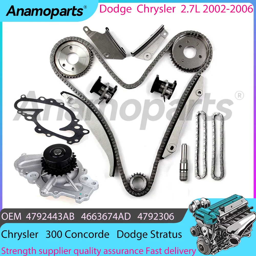 Engine Parts Timing chain kit fits for 2002-2006 Chrysler 300 Concorde Sebring Dodge Stratus Charger Magnum 2.7L V6 4663732AD