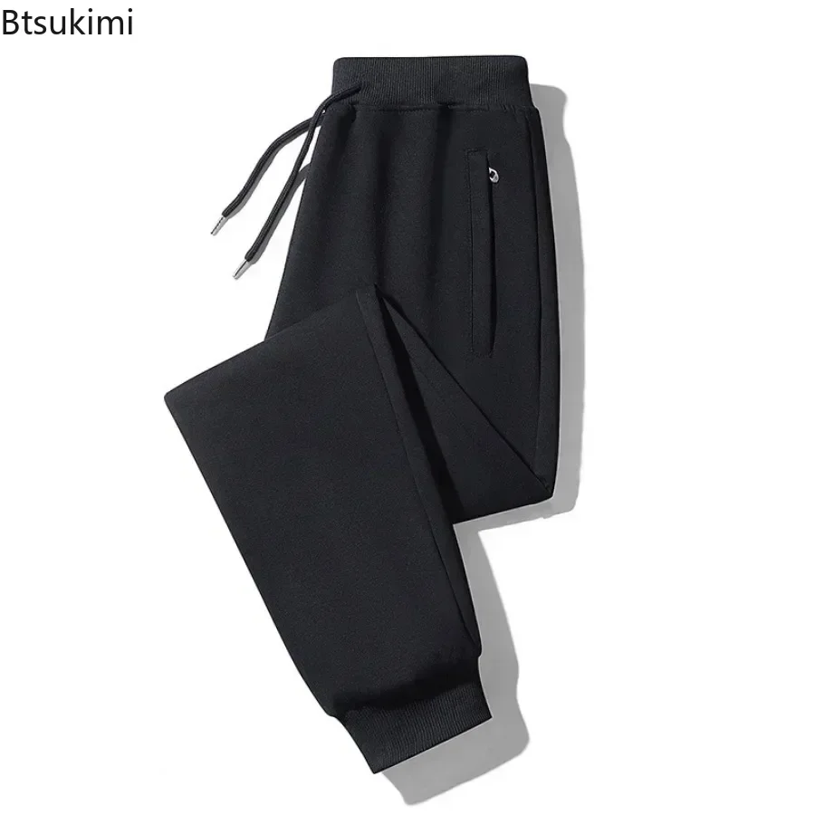 New 2025 Men's Casual Sport Pants Breathable Comfortable Solid Long Pants Zipper Pockets Design Loose Large Size Pants for Men
