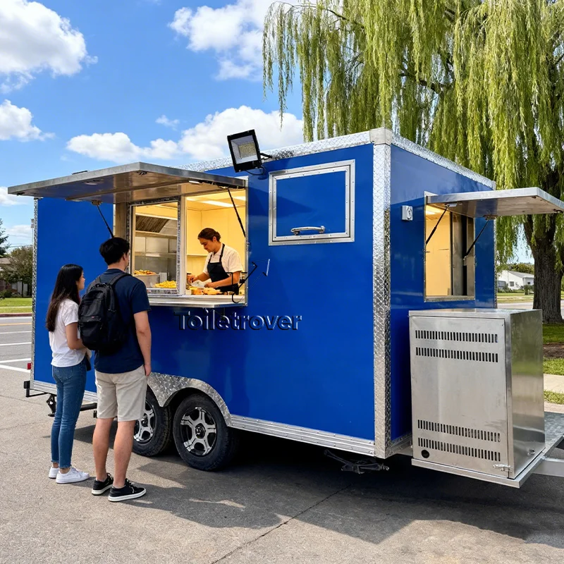 

Прицепной мобильный фудтрак-пекарня, фудтрак для гамбургеров, полностью оборудованный фудтрак-прицеп с холодильником