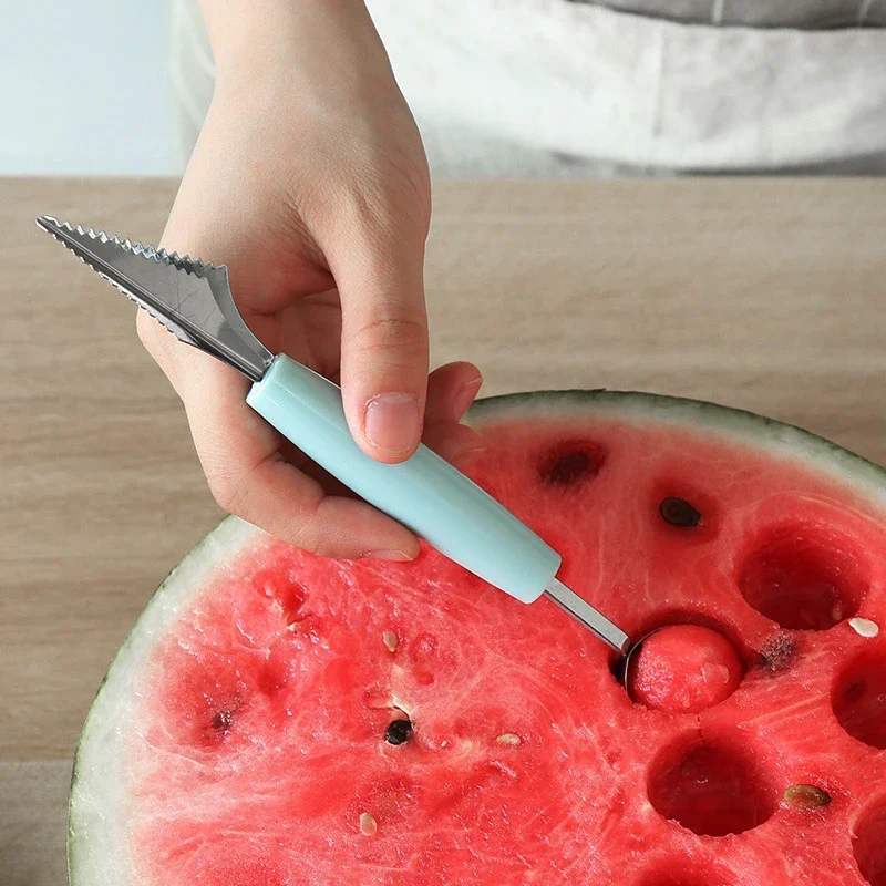 Double Ended Fruit Shaver Stainless Steel Fruit And Vegetable Ice Cream Dessert Spoon Cut Watermelon Cut And Carved Kitchen Ute