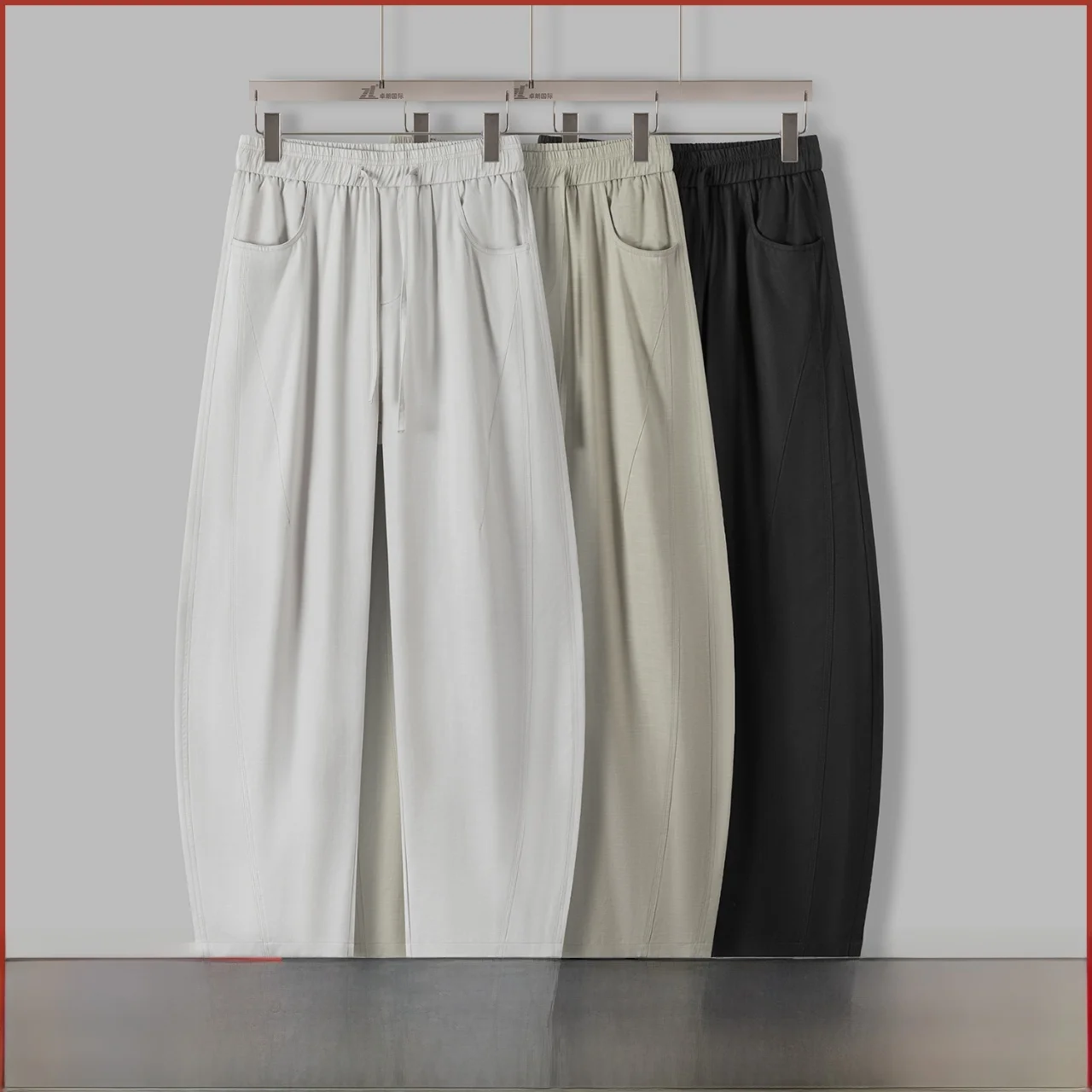 

Новые летние мужские повседневные брюки Line Lenzing, льняные брюки из лиоцелла с изогнутыми ножами, модные городские брюки из полиэфирного волокна