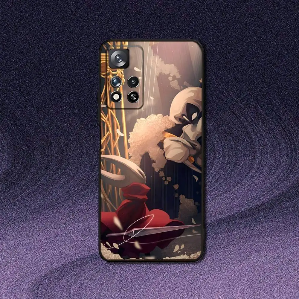 H-ホロウナイト Silksong 電話ケース Samsung S 25、24、23、22、30、21、10、9、Ultra、Plus、Lite、FE、4、5G ブラックソフトケース