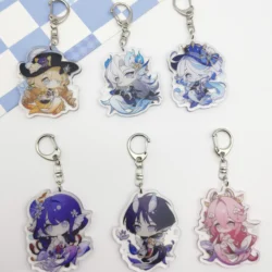 LLavero de Anime Genshin Impact para hombre, accesorios de acrílico, CuteFurina Neuvillette, mochilas para coche, 1 unidad