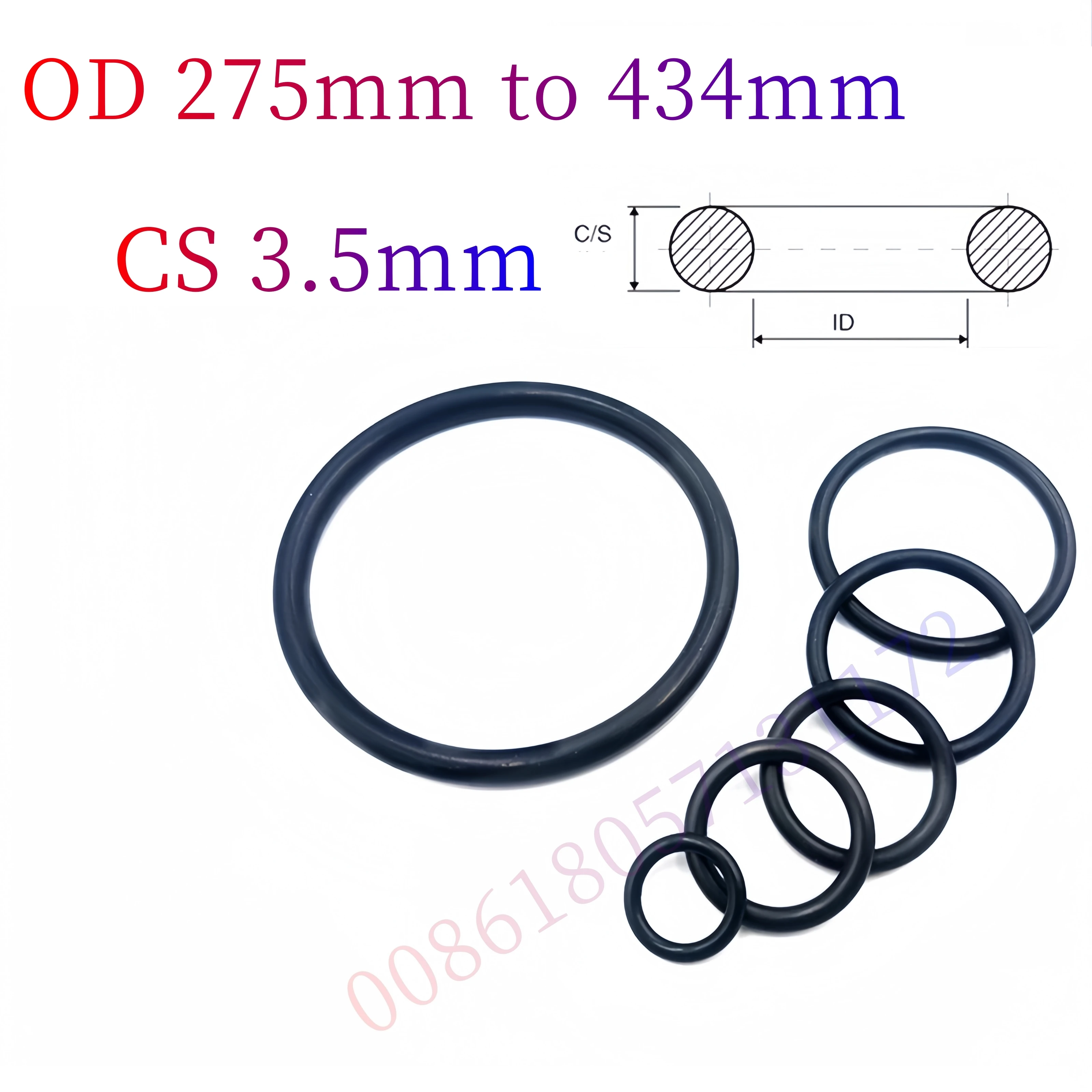 Custom EPDM 70 O-Rings, 3.5mm Cross-Section, Gasket Cushion, Weather, Ozone, UV, Chemical, Acid & Alkali Resistant, Black