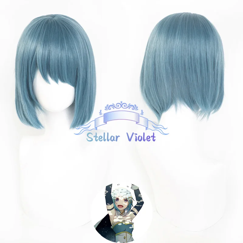 

Anime Puella Magi Madoka Magica Miki Sayaka Cosplay Wig Blue 35cm Heat Resistant Synthetic Hair Anime Party Wigs + Wig Cap