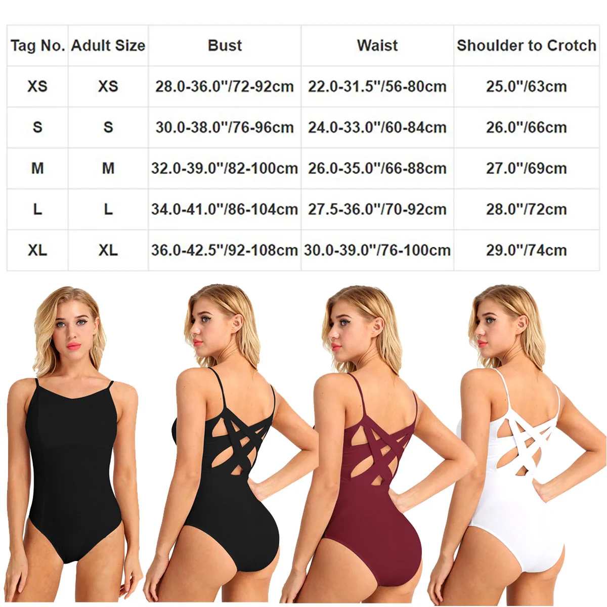 Women Adult Cutout Back Professional Ballet Dancewear Gymnastics Leotards Bodysuit Stage Performance Competition Dance Costume