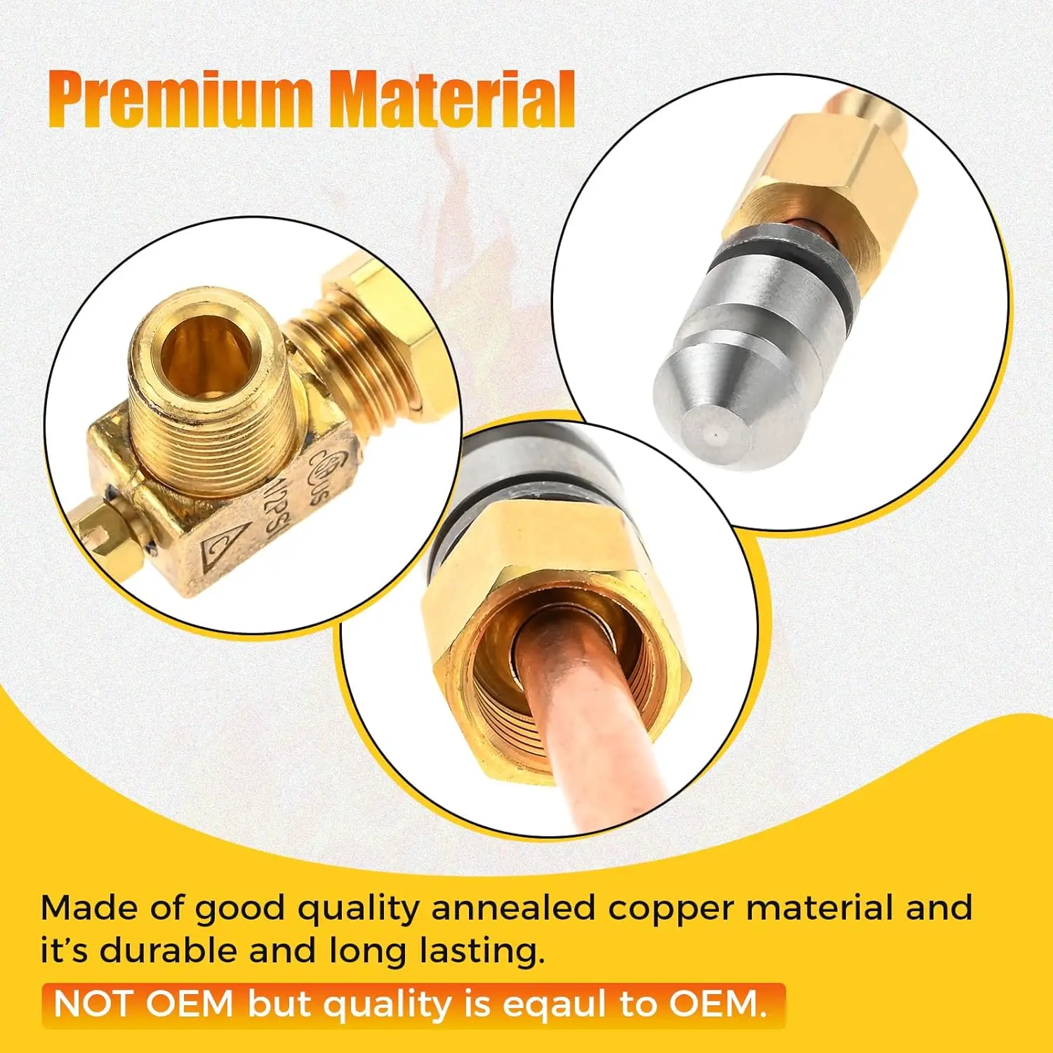 Pilot Tube 3/16' ODX20' Copper Pipe Compatible with Tri Star Manufacturing 2065643 Pilot Adjusting/Vulcan 00-719193 Pilot Valve
