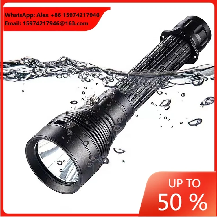 Professional Diving Flashlight Powerful 2000 Lumens Underwater Led Light 120meters Undersea Searching Lights 583meter Long Range