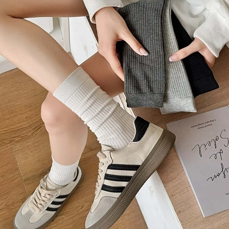 Women Sport Simplic Socks Women Fashion Red Elastic Slim Short Socks Female Breathable Cotton Comfortable White Mid Long Socks image 2