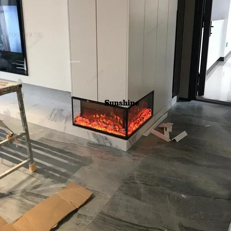 European Electronic Fireplaces Home Living Room Embedded Decoration Fireplace Modern Simulated Flame Fireplace Heater Room Decor