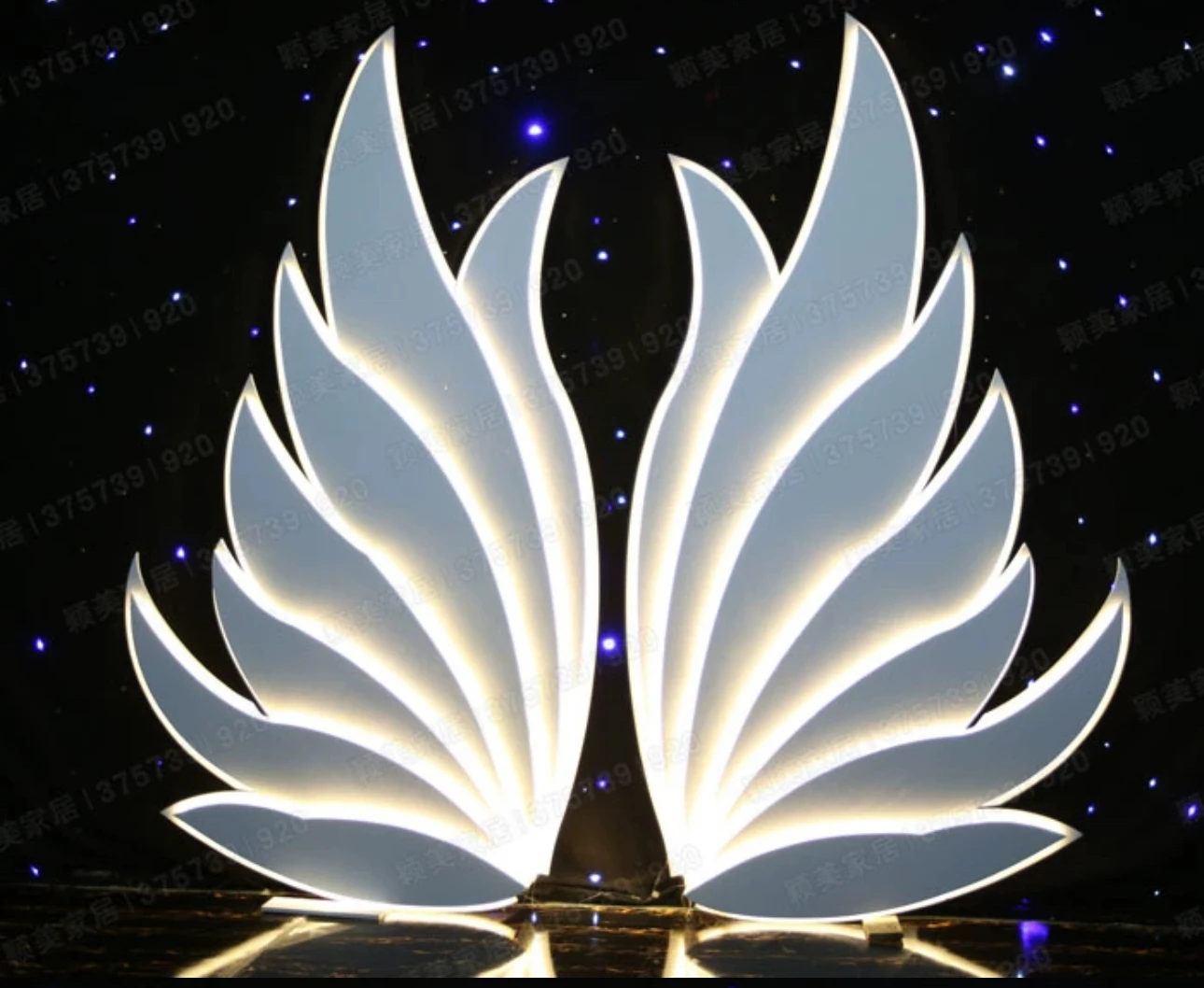 2016 new best-selling PVC wedding supplies carved props stage layout three-dimensional luminous angel wings