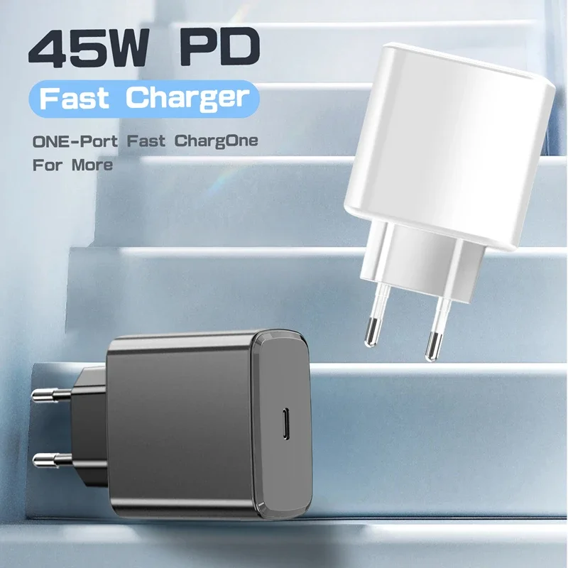 Geeignet für Samsung S22/S21/S20/Note10 – PD45W-Schnellladegerät mit zwei USB-C-Anschlüssen. – Detail 1