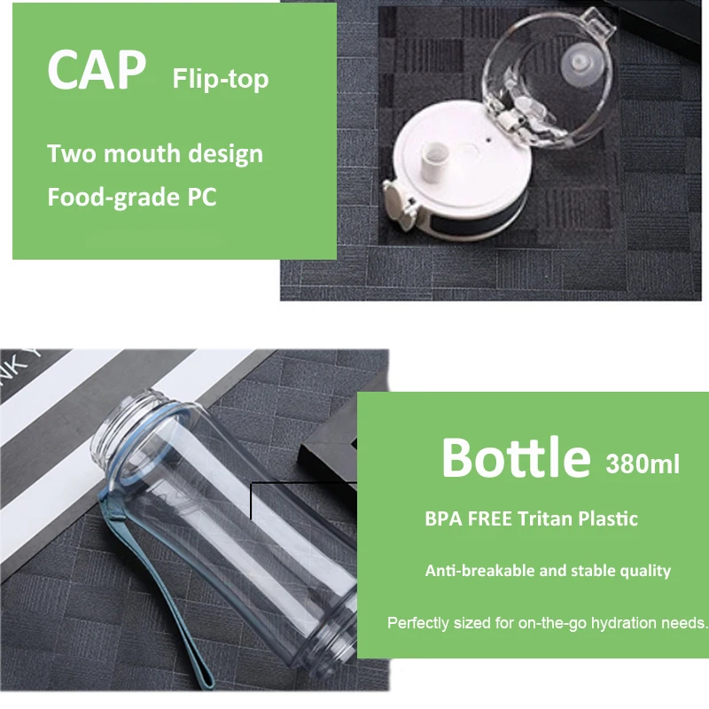 Inhalable Hydrogen Water Bottle Flip-Top 14oz SPE PEM Hydrogen Ionizer Water Bottle Korea technology