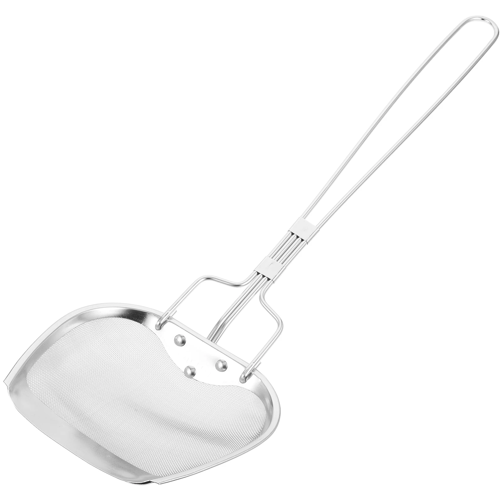 

2 pcs Stainless Steel Skimmer Spoon Oil Residue Filter Fine Mesh Food Strainer Hot Pot Scoop Long Handle Reusable Kitchen