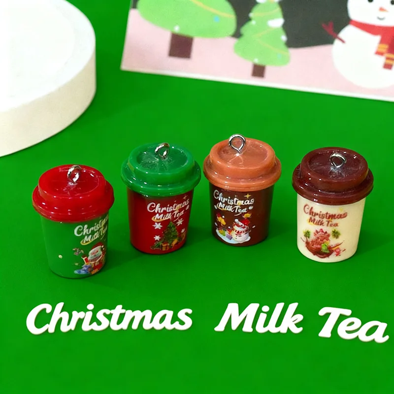 20pcs/10pcs Resin Christmas Cup Pendants, Suitable for Jewelry Making, Perfect for Party Additions, Earrings, Necklaces, Bags