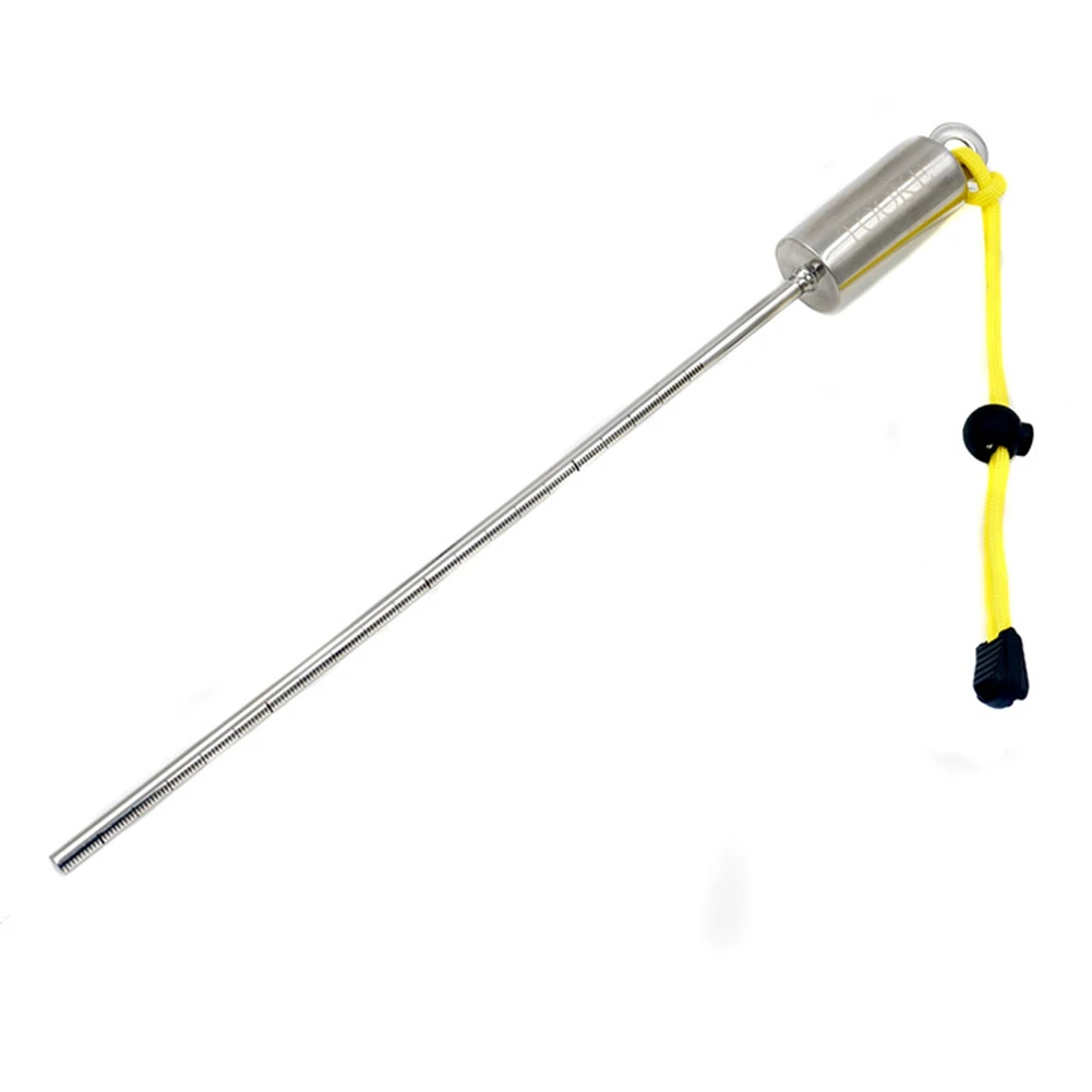 TOOKE Knocker Bottle Knocker Diving Pointer Rod Stainless Steel Underwater Probe With Scale Self Sounding Hand Rope Yellow-AA85