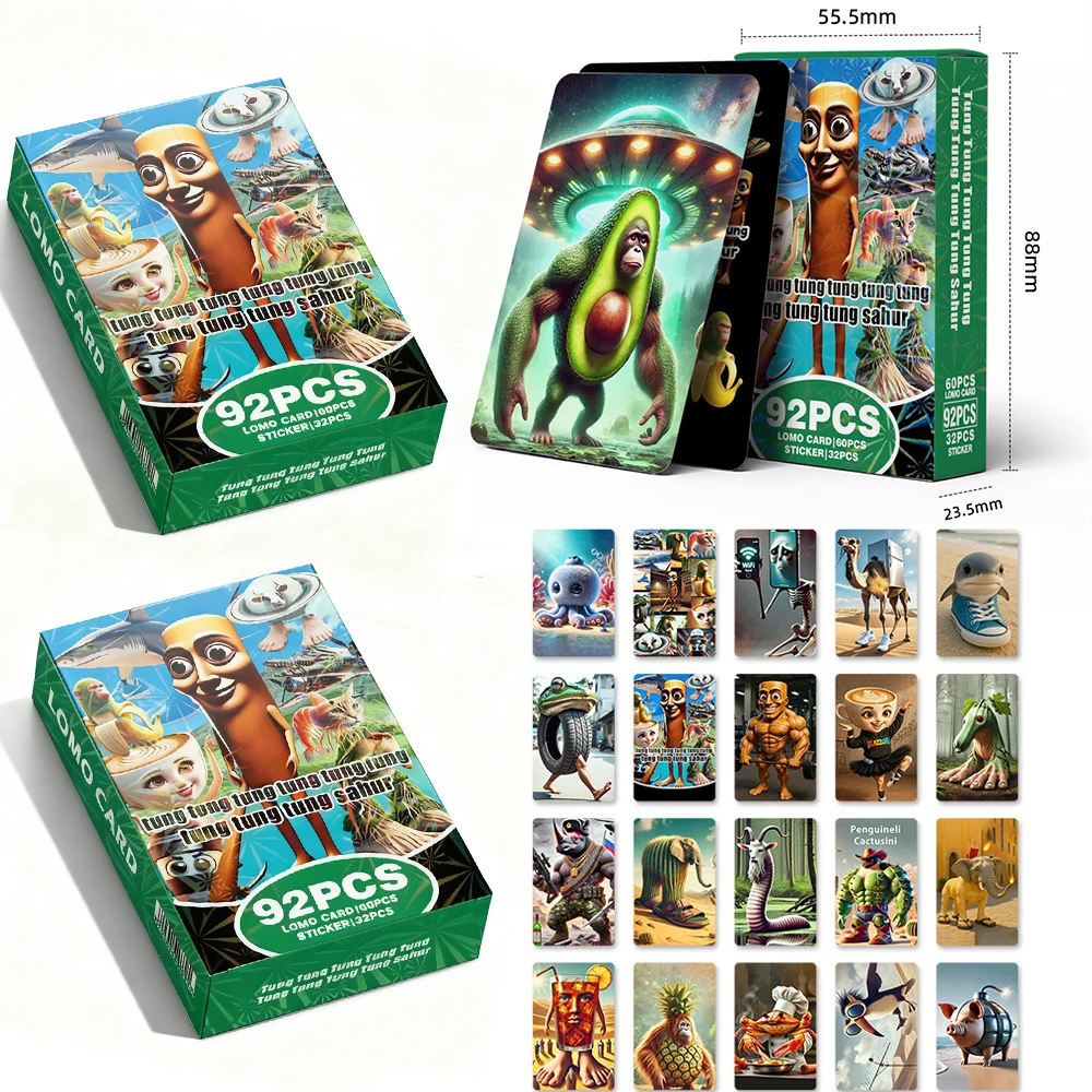 92 pz montagna e mare classico Tralalero Tralala Carte Anime Gioco di carte Collezione di foto Bambini Festa Cosplay Raccogli foto Regalo