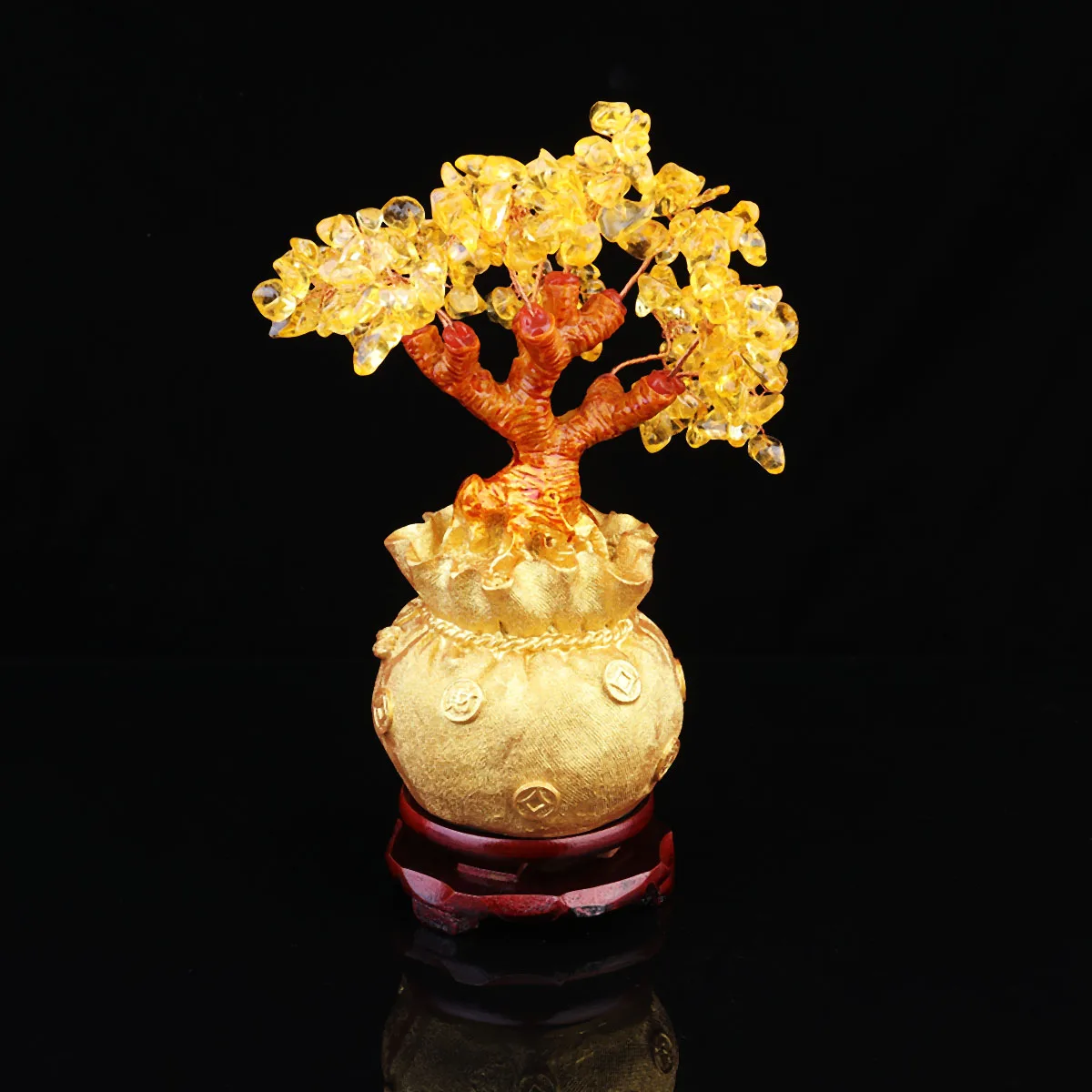 

Crystal Money Money Tree Decoration nament Bonsai Style Home Office Shop Decor Wealth Prosperity Symbol Indoor Plant