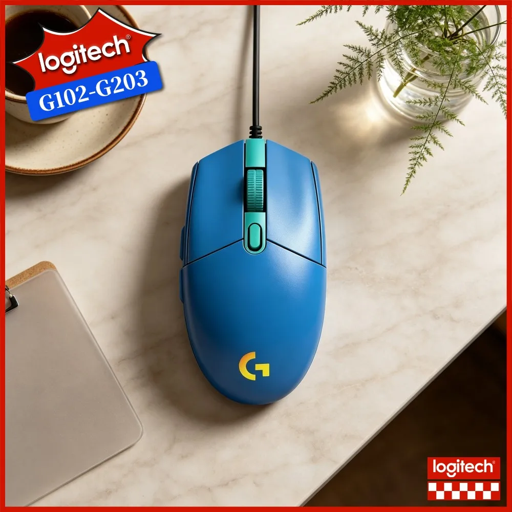 Logitech G102 Prodigy Gaming Mouse, 8X Faster Response, Custom RGB Lighting, 6 Buttons, Compatible With Windows/Macos Systems