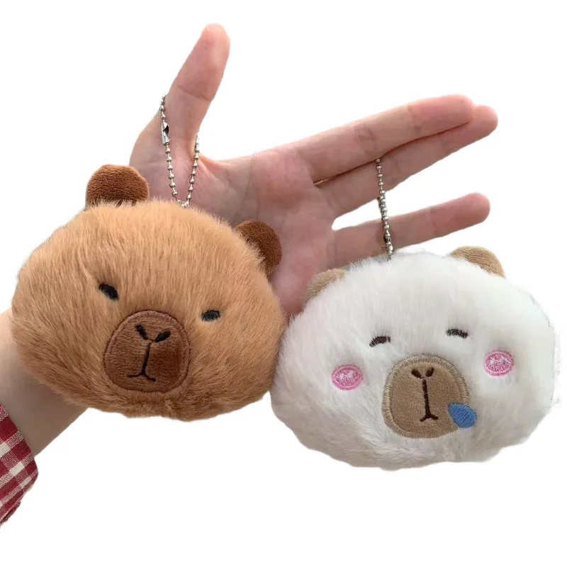 Cute Capibara Plush Keychain Schoolbag Pendant Kawaii Capipala Plushie Squeaky  Accessories Stuffted Toy Pendant Friend's Gift