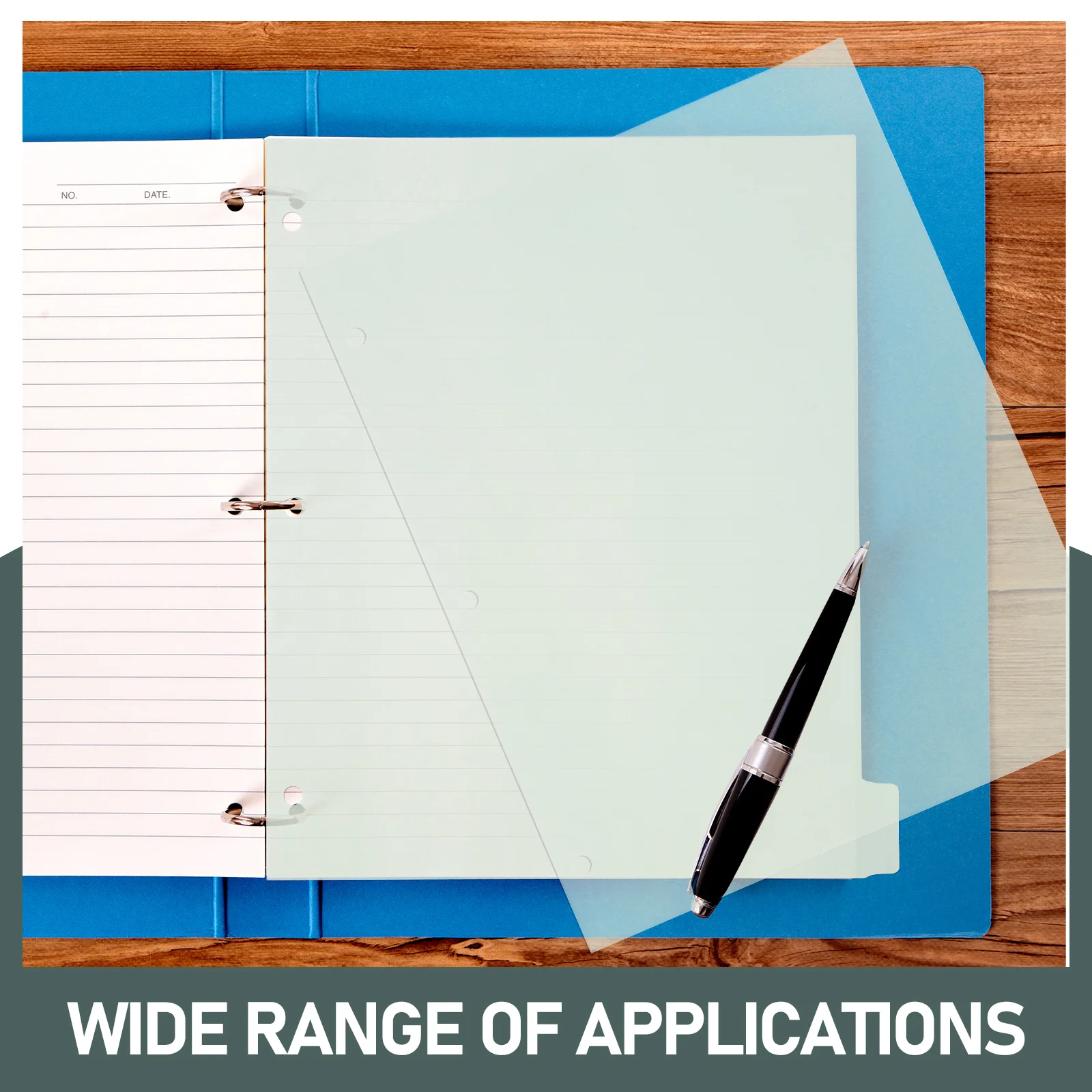 1Set A4 3 Hole Tabbed Refillable Loose Leaf Binder Dividers Transparent Plastic Sheets Index Dividers for School Office