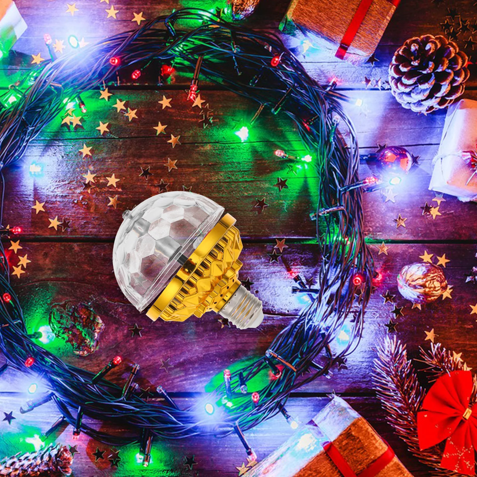 

Вращающийся светильник с многоцветной LED-подсветкой, высокой яркостью, активируемый звуком, для ночных клубов, вечеринок, дискотек, караоке и танцполов.