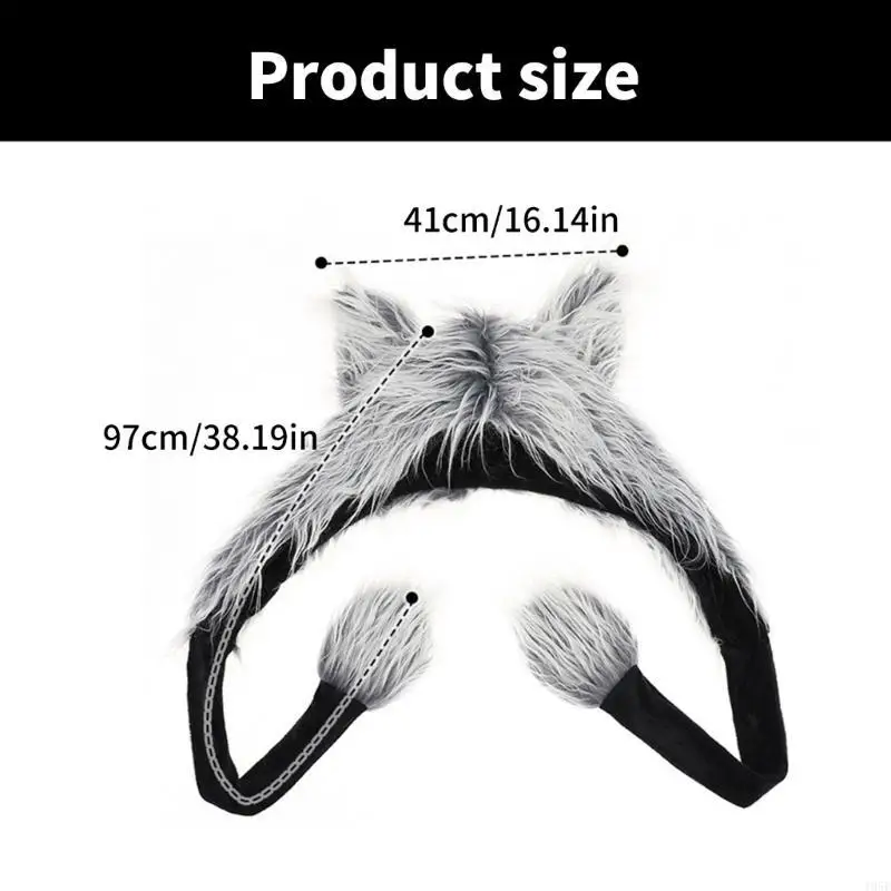 Topi Serigala Wanita 195E untuk Topi Penutup Kepala Olahraga Luar Ruangan dengan untuk Halloween