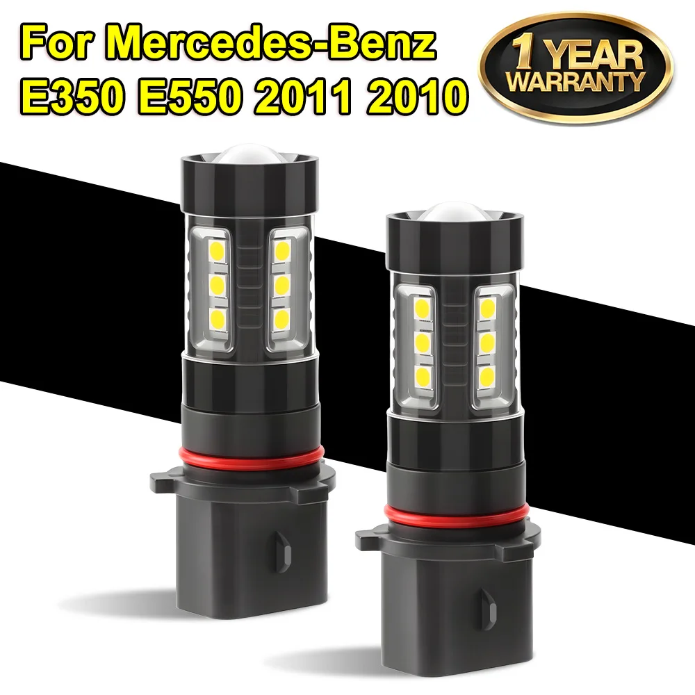 

For Mercedes-Benz E350 E550 2010 2011 P13W White LED Replace Front Fog Light Bulbs Daytime Running Lights
