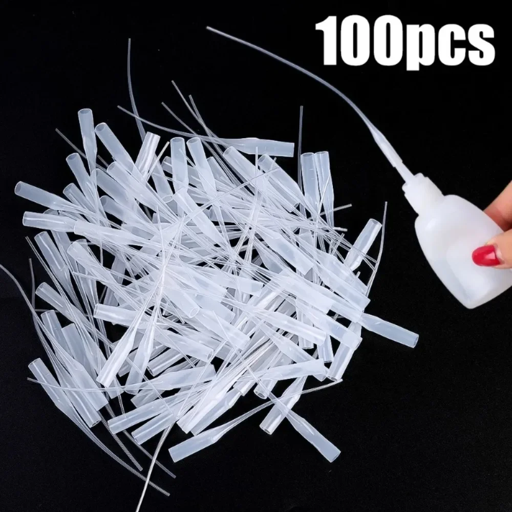 100Pcs Glue Extender Tips Micro-Tips Anti Glue Leakage Precision Applicator Dispensing Plastic Dropping Tube Nozzle for Pipette