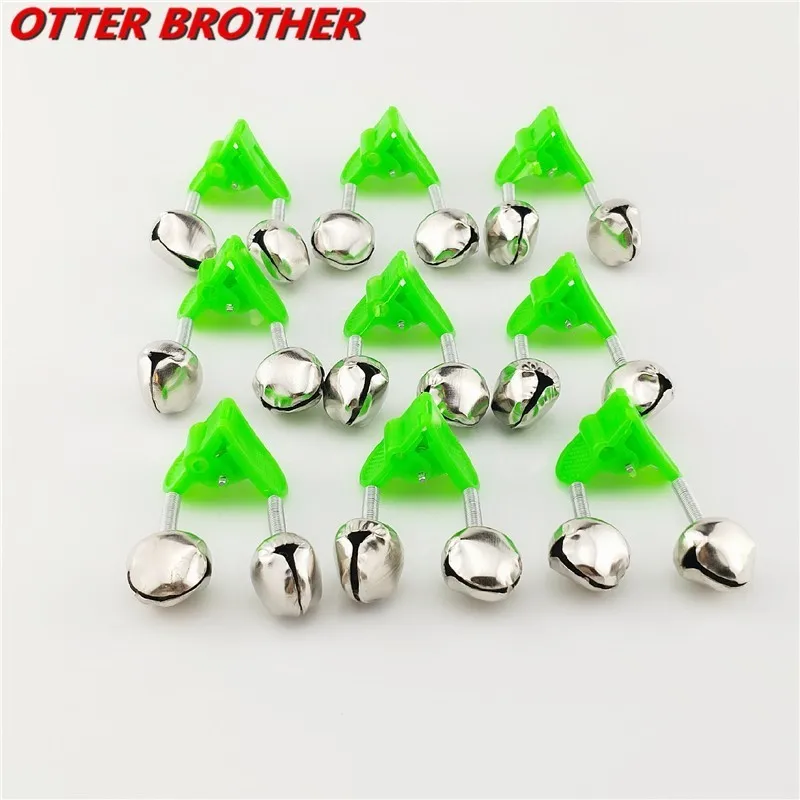 

1/2Pcs Fishing Bell Alarms Bite Fishing Rod Clamp Green Tip Bells Ring ABS Fishing Stainless Steel Carp Accessories Pesca