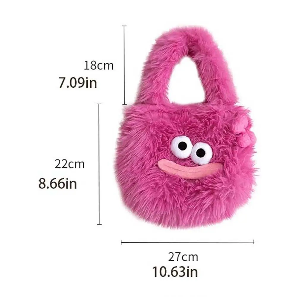 Bowknot Plush Doll Tote Bag Sausage Mouth Big Eyes Ugly Doll Shoulder Bag Stuffed Doll Bag Korean Style Cartoon Handbag