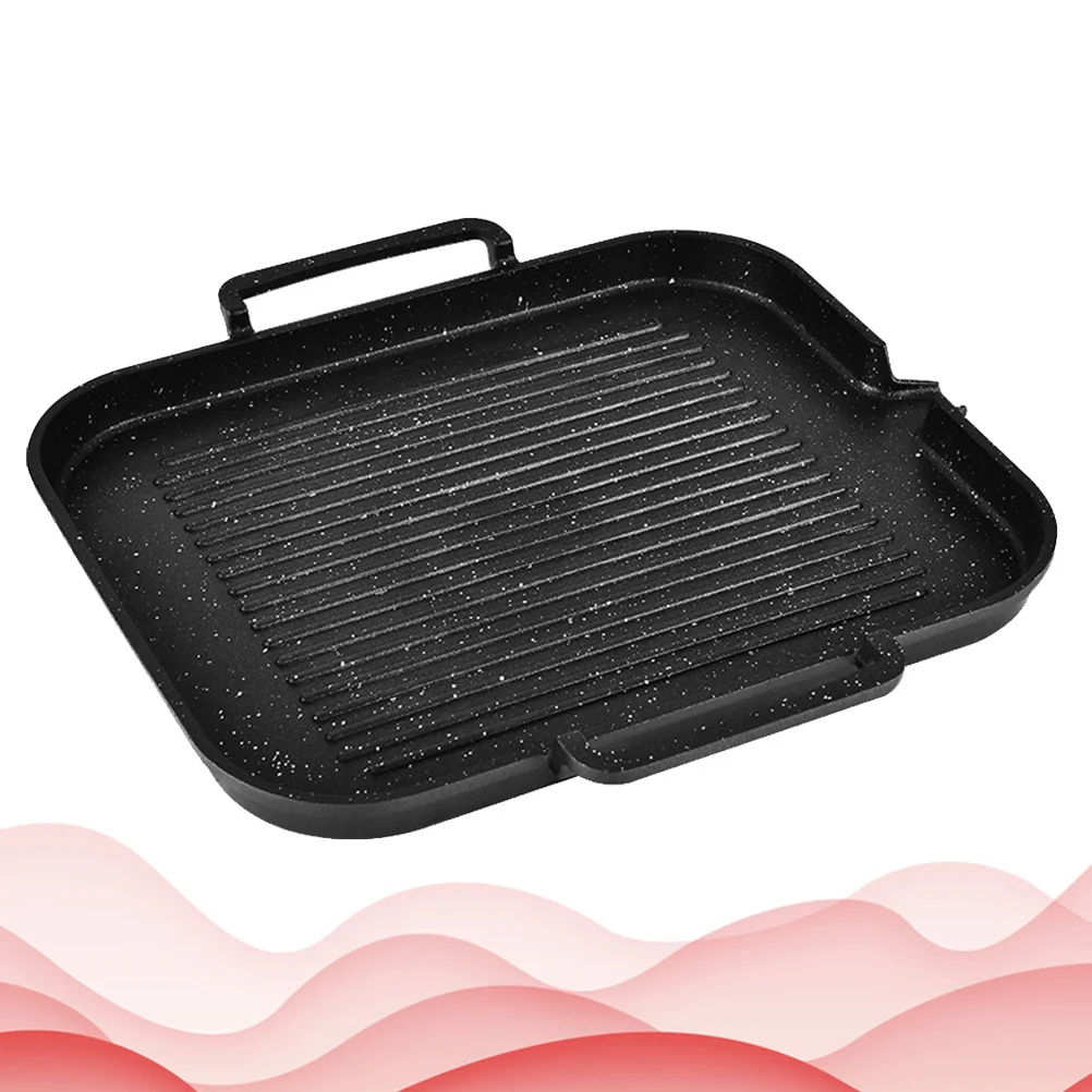 

1Pcs Smokeless Barbecue Pot for Induction Cooker Bbq Grill Plate Non-Stick Baking Pan Oil Drain Design Ideal Indoor Grilling