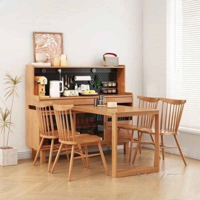 

Скандинавский обеденный стол, японский стиль, из массива дерева, цвет вишни, для гостиной, прихожей маленькой квартиры, пристенный, для чая, с местом для хранения.