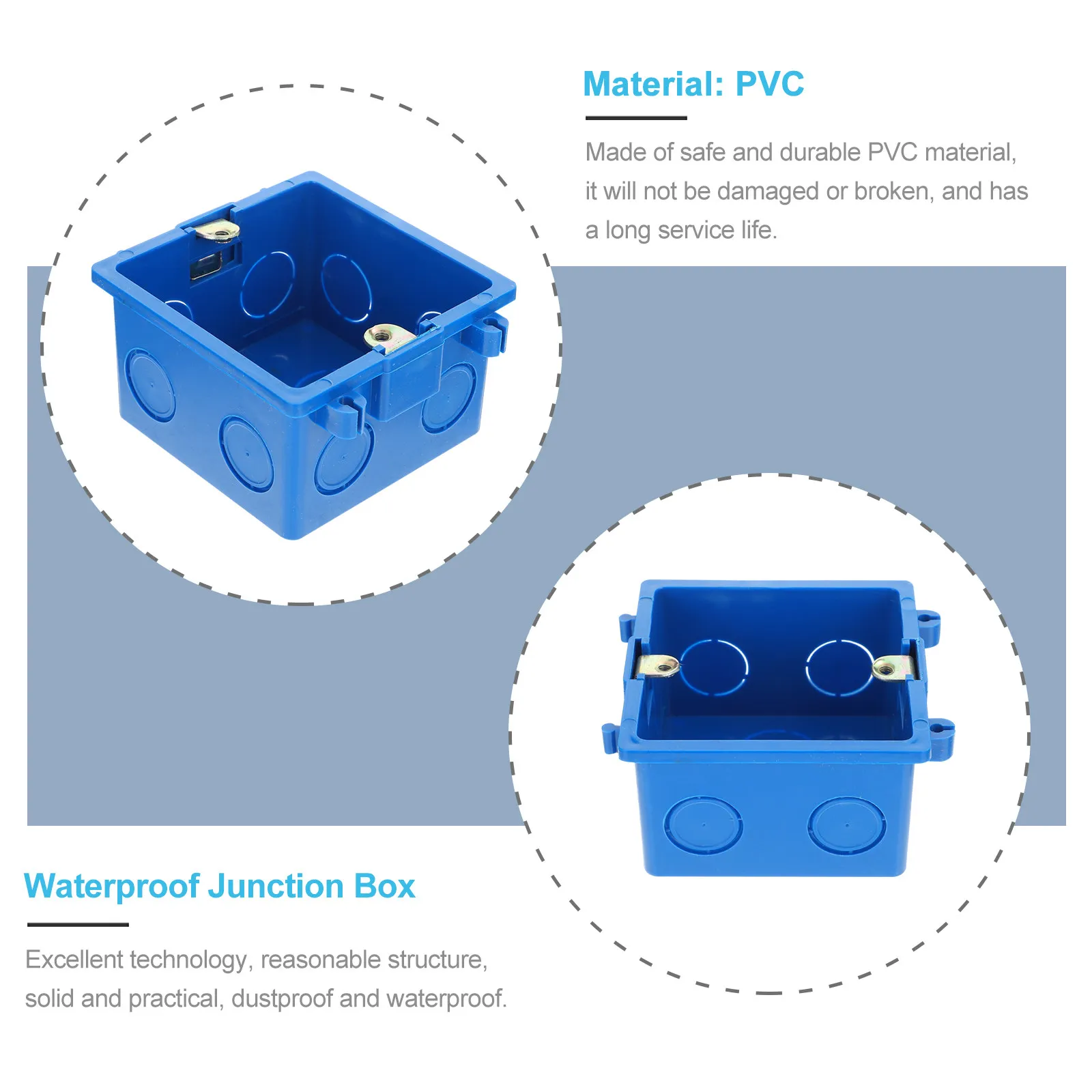 4pcs Universal Dustproof Electrical Cable Junction Box - Protective Water-resistant Wire Connection Container for Home Use