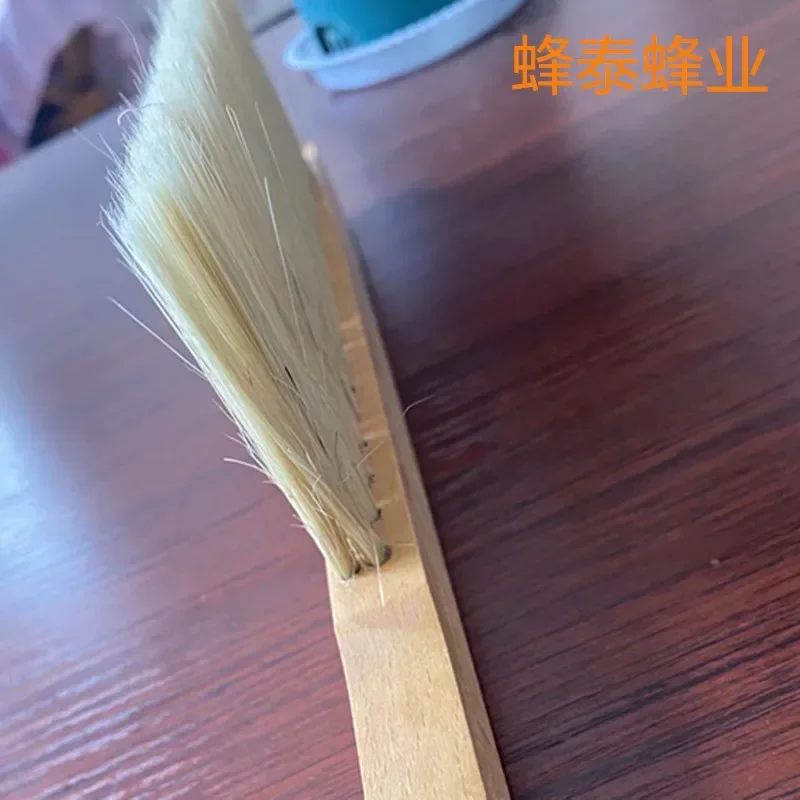 A2PCS Bee Tool Double Row Pig Bristle Bee Sweeping Brush Cleaning Equipment Horsetail Bee Sweeping Plastic Brush