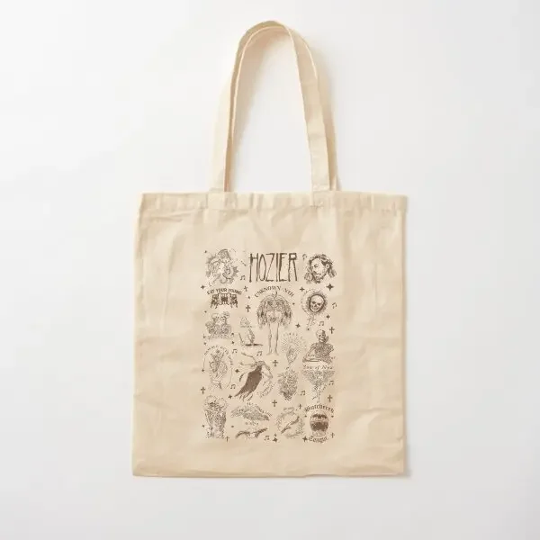 

Hozier Vintage Cotton Canvas Bag Casual Printed Tote Grocery Ladies Reusable Handbag Travel Women Designer Shopper Foldable