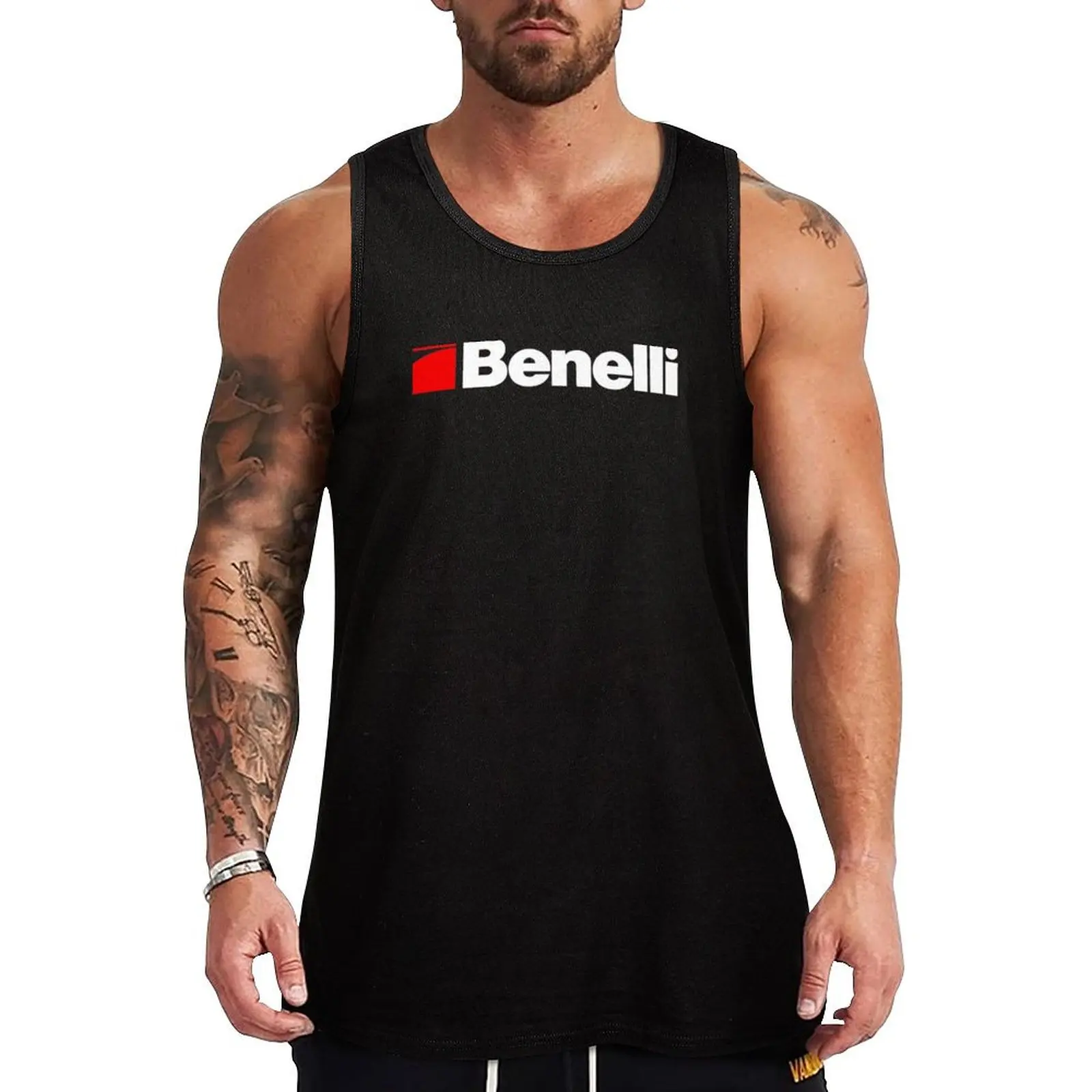 

BENELLI Tank Top Plain Color Sleeveless Shirt Casual Basic Tank Top
