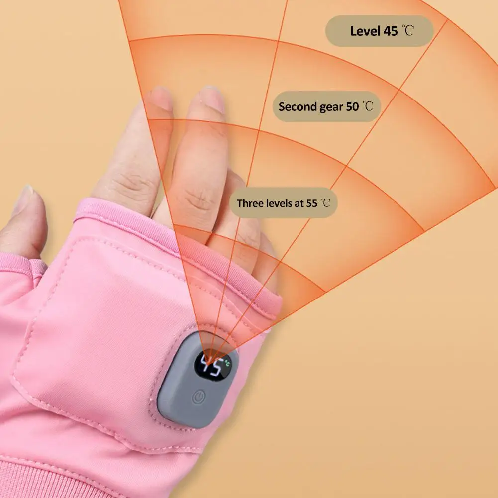 Adjustable USB Electric Heated Gloves With 2000mah Battery Heating Gloves Women Touch Screen Smart Heat Winter Warmer