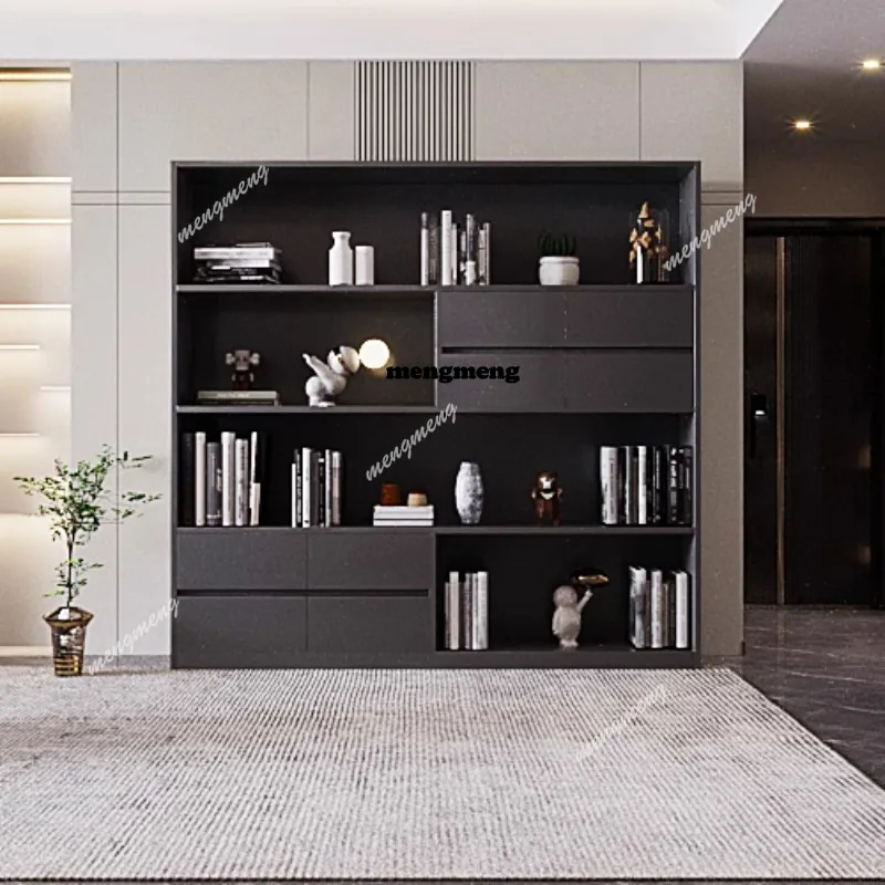 

Modern Minimalist Bookcase French Style Solid Wood Partition Cabinet Office Creative Storage Bookshelf Study Furniture