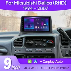 QSZN For Mitsubishi Delica 4 1994 - 2007 RHD 2K QLED Android 13 Car Radio Multimedia Video Player GPS AI Voice CarPlay Head Unit