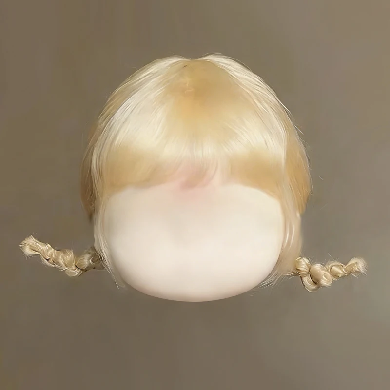 

Парик Blyth diandian meng с большой головой, мягкая челка, двойной хвост, оплетка из овечьего рога, аксессуары для кукол BJD